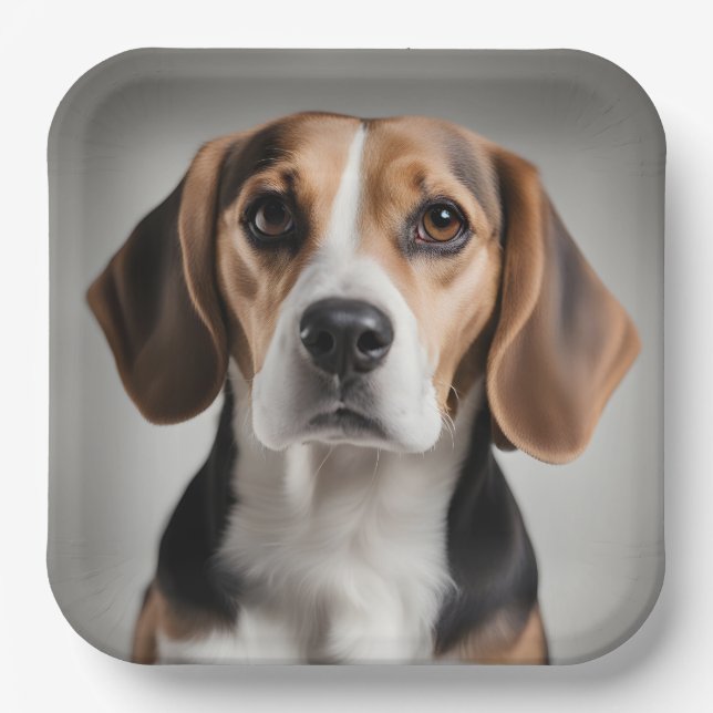 Cute Beagle Paper Plate (Front)