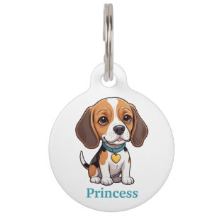 Cute Beagle Personalise Pet Tag