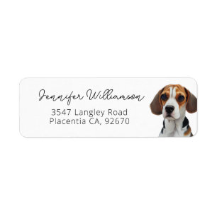Cute Beagle Portrait Simple Return Address  