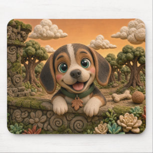 Cute Beagle Puppy, Baby Dog Mouse Mat