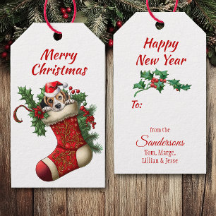 Cute Beagle Puppy Peeking Gift Tags