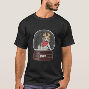 Cute Beagle Snowglobe For Christmas For Adults Kid T-Shirt