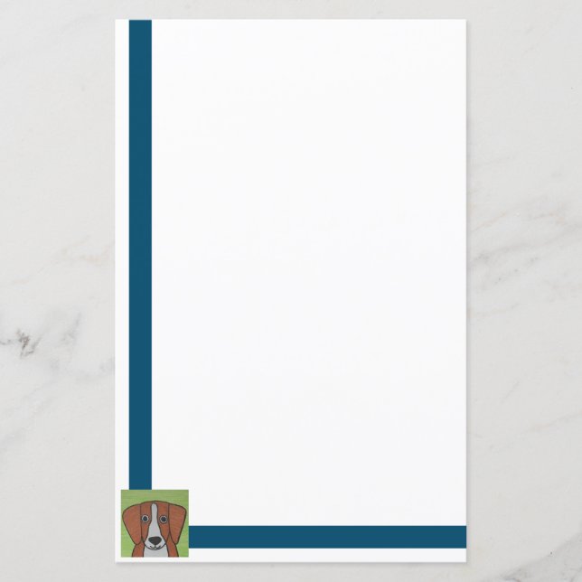 Cute Beagle Stationery Paper (Front)