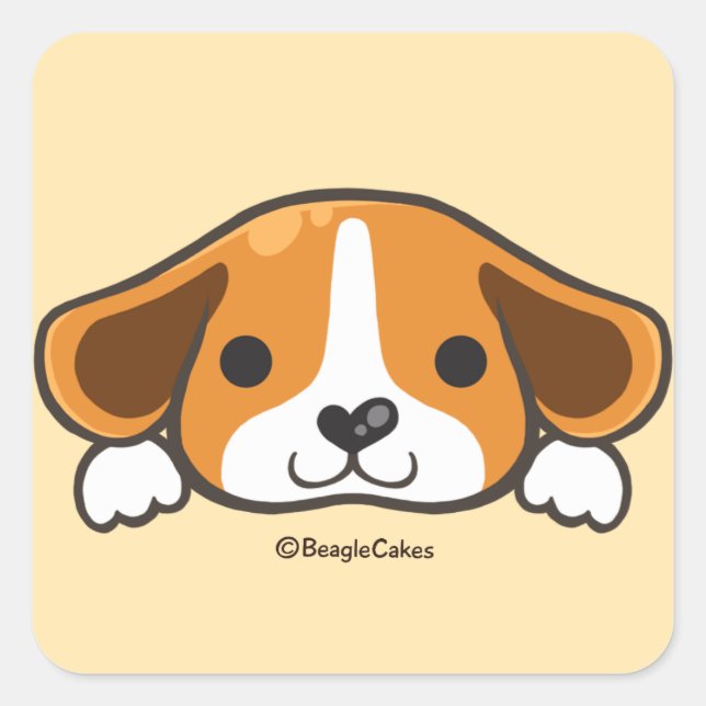 Cute Beagle Sticker (Front)