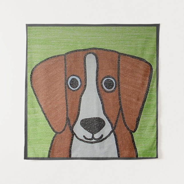 Cute Beagle Tapestry (Front)