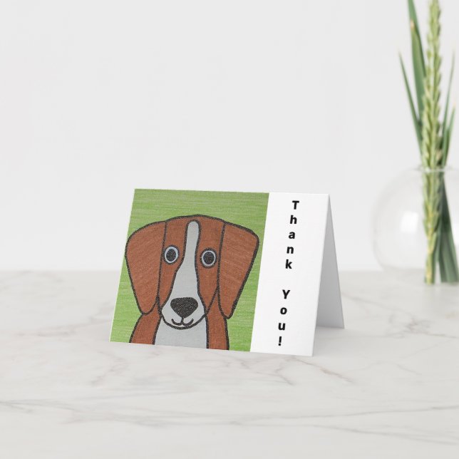 Cute Beagle Thank You Card (Front)