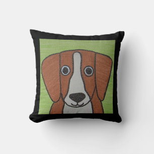 Cute Beagle Throw Pillow