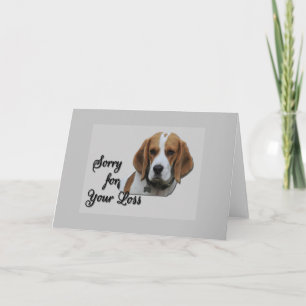 Cute Beagle Tri Coloured  Sympathy Sorry Your Loss Card