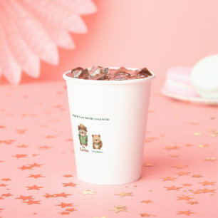 Cute Bear Adventure Family Matching Gift Paper Cups