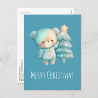 Cute Bear and Christmas Tree