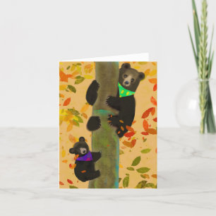 Cute Bear and Cub BLANK Greeting Card