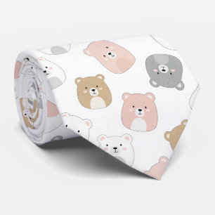 Cute Bear and Hearts -- Pastel Nursery (1) Tie