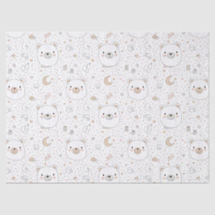 Cute Bear and Hearts -- Pastel Nursery (9) Tissue Paper