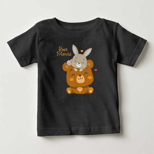 Cute bear and rabbit baby T-Shirt (Front)