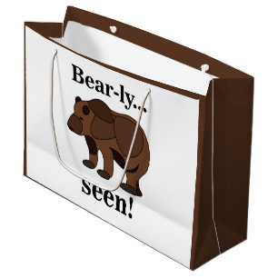 Cute Bear Animal Funny Humor Quote Large Gift Bag
