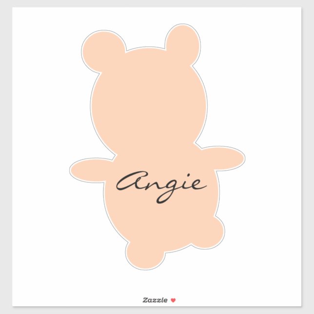 Cute Bear Any Colour Name Car (Sheet)