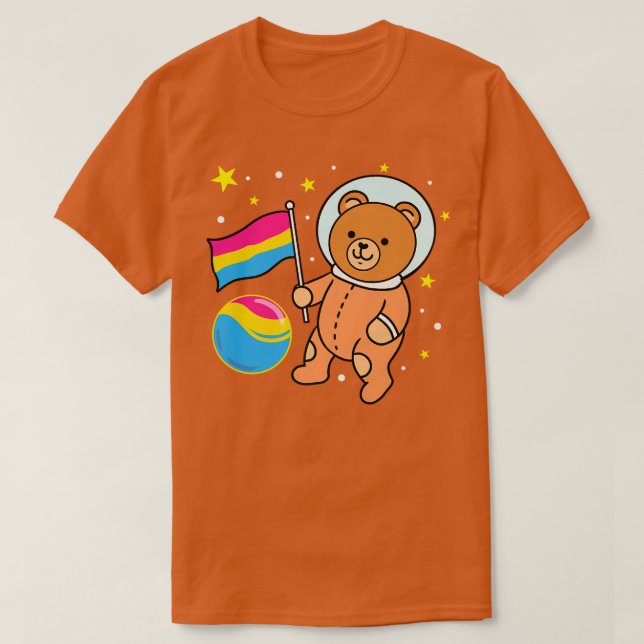 Cute Bear Astronaut Pan Pride Premium  T-Shirt (Design Front)