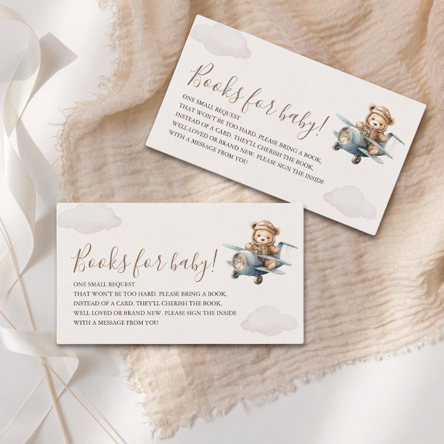 Cute Bear Baby Shower Boy  Enclosure Card (Creator Uploaded)