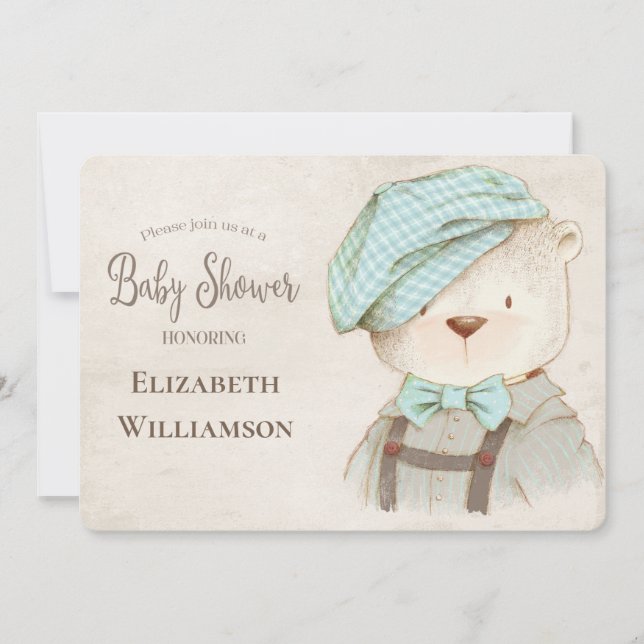 Cute Bear Baby Shower Invitation (Front)