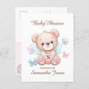 Cute Bear Baby Shower Invitation Postcard