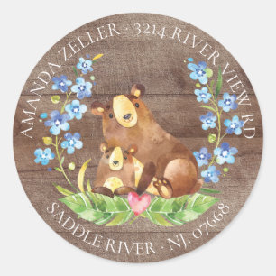 Cute Bear Baby Shower Return Address Label