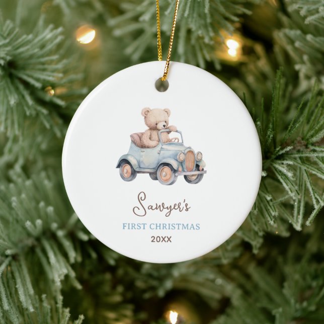 Cute Bear Baby's First Christmas Ceramic Tree Decoration (Tree)