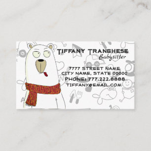 Cute Bear Babysitter Childcare Business Card
