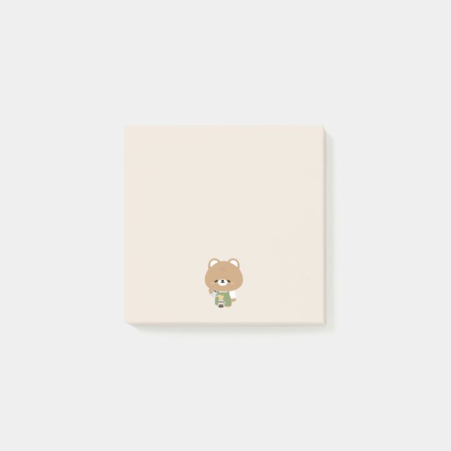Cute Bear Barista Post-it Notes (Front)