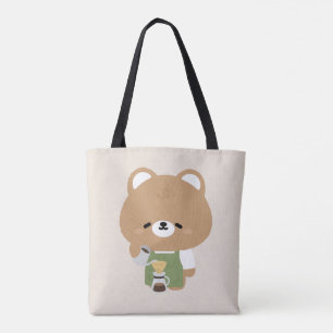 Cute Bear Barista Tote Bag