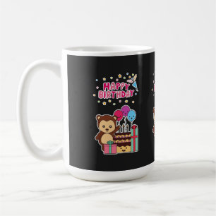 Cute Bear Birthday Celebration - Adorable Cartoon Coffee Mug