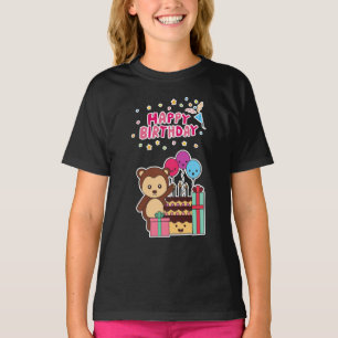 Cute Bear Birthday Celebration - Adorable Cartoon T-Shirt