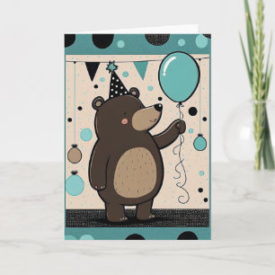 Cute Bear Birthday Party Greeting Card