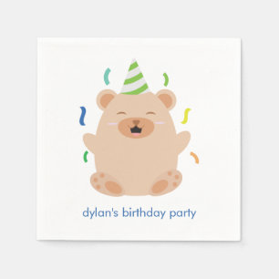 Cute Bear Birthday Party Napkin
