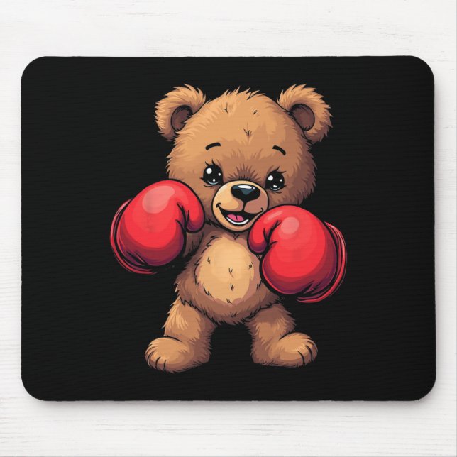 Cute Bear Boxing Gloves  Mouse Mat (Front)