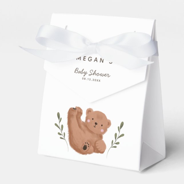 Cute Bear Boy Baby Shower Favour Box (Front Side)