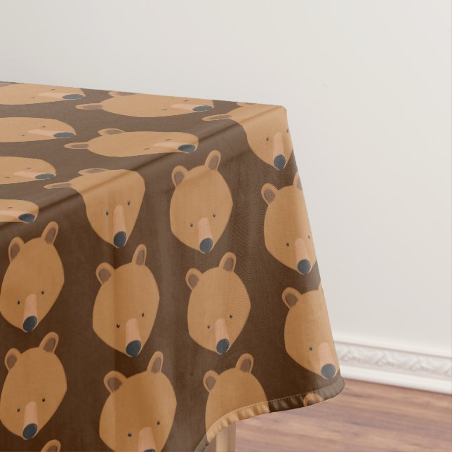 Cute Bear Brown Animal Tablecloth (In Situ)
