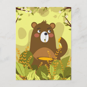 Cute  Bear Calendar Postcard