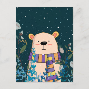 Cute  Bear Calendar Postcard