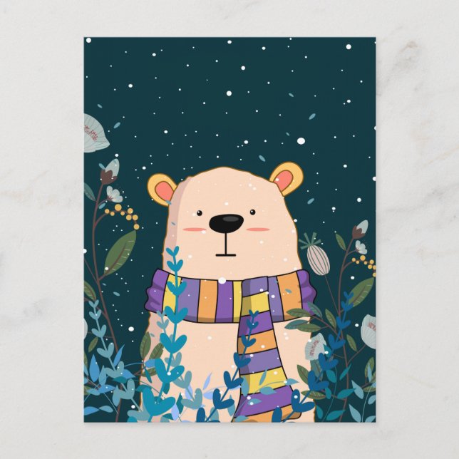 Cute  Bear Calendar Postcard (Front)