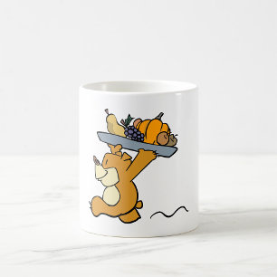 Cute Bear Carrying a Festive Harvest Platter  Coffee Mug