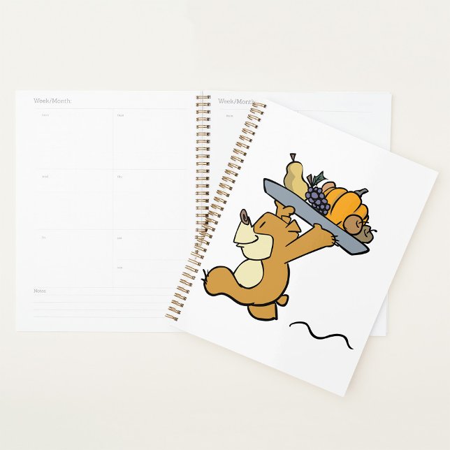 Cute Bear Carrying a Festive Harvest Platter  Planner (Creator Uploaded)