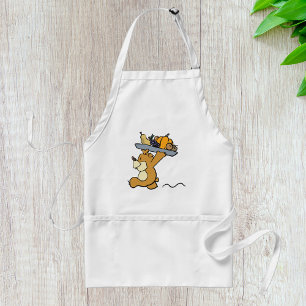 Cute Bear Carrying a Festive Harvest Platter  Standard Apron