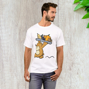 Cute Bear Carrying a Festive Harvest Platter  T-Shirt