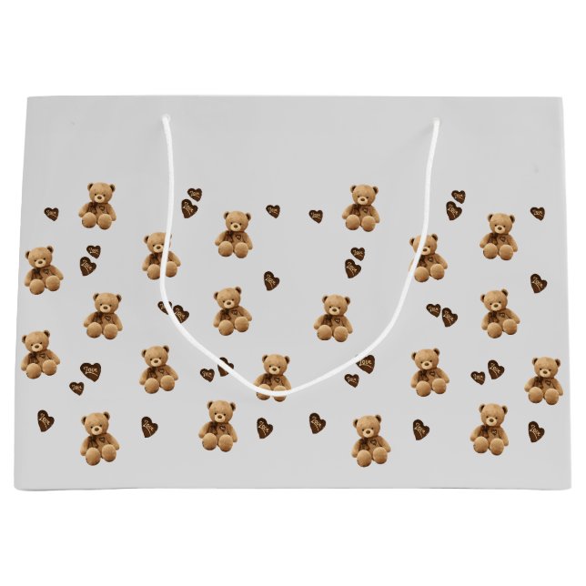 cute bear cartoon pattern large gift bag (Front)