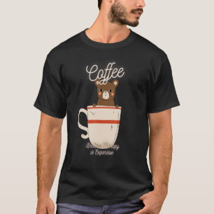Cute Bear  Coffee Because Therapy Is Expensive Des T-Shirt
