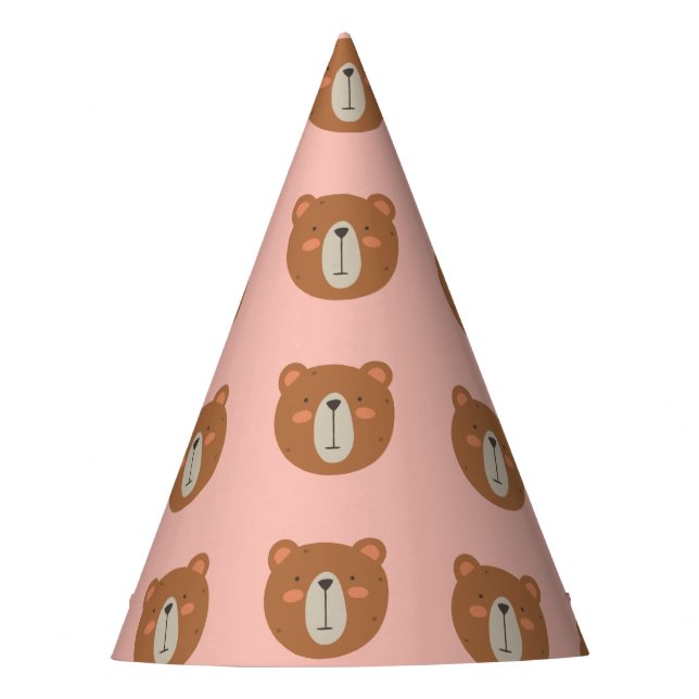 Cute Bear colourful  party hat (Front)