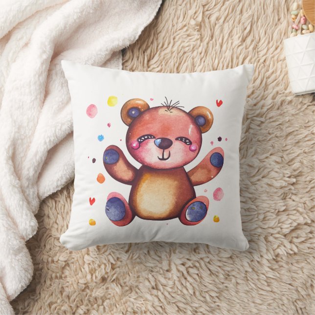 Cute Bear Cool Teddy positive Cushion (Blanket)
