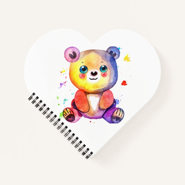 Cute Bear Cool Teddy positive Notebook (Front)