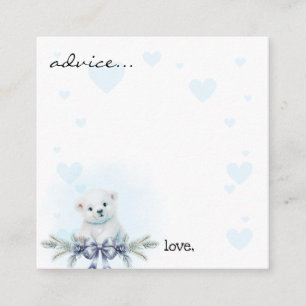 Cute Bear Cub Baby Shower Advice for Parents Card
