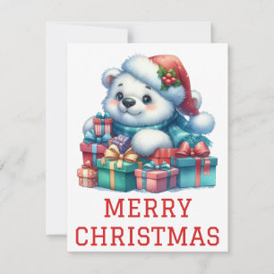 Cute Bear Cub Christmas Card